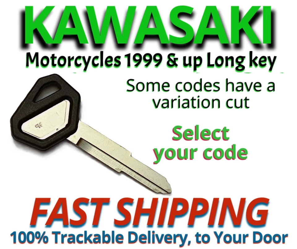 Llaves de moto Kawasaki 1999+ llave de repuesto larga cortada a código Z5751-Z6000 Foto 1 de 1