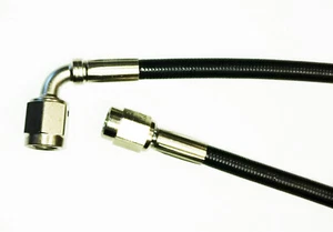 XRP 639022 Brake Hose 22 in, 3AN 90, 3AN STR Fem Black Cover Stainless PTFE Line - Bild 1 von 1