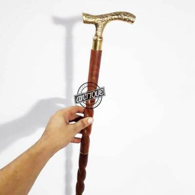 PERFECTO RETIRADO MARINO/SOLDADO REGALO BASTONES HECHOS A MANO MADERA MARRÓN PALO MADERA Foto 1 de 4