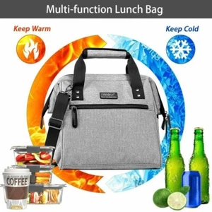 Insulated Lunch Bag Kids Teens Adult Lunch Box for School Men Women Leakproof - Picture 1 of 5