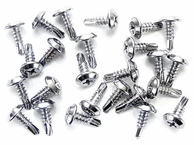 Tornillos interiores cromados Kia - #8 x 7/16" de largo - tapa plana de grifo automático - 25 tornillos - #232 Foto 1 de 4