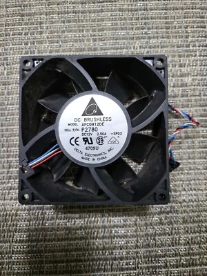 Delta Electronics DC12V 2.50A 92x38mm DC Brushless Fan AFC0912DE Dell U4218 (C3) - Image 1 of 2