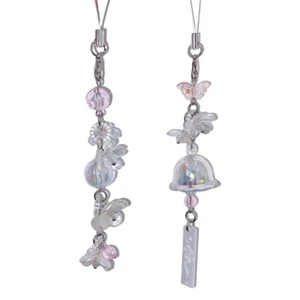 2Pcs Winds Chime Flowers Pendants Phone Charm Straps Lanyard Purse Accessories - Zdjęcie 1 z 8