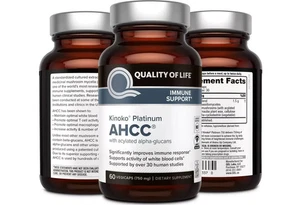 Kinoko Platinum AHCC® - Immune Support Supplement - 60 Vegicaps (750mg) - Picture 1 of 3