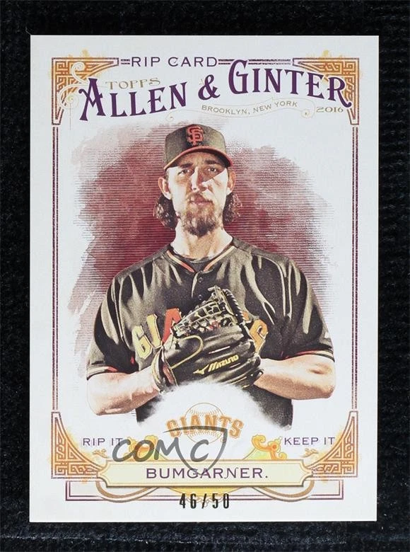 2016 Topps Allen & Ginter Rip Cards /50 Madison Bumgarner #RIP-83 - Image 1 of 2