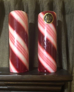 Vintage J&S Wax Candy Cane Candles made in USA 8.5 “ - Picture 1 of 2