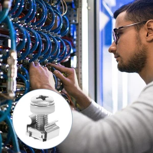  16 Sets Server Shelf Cage Nuts Insertion/removal Tool Mount Screws and Rack - Imagen 1 de 11