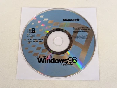Vintage Microsoft Windows 98 Operating System Upgrade CD-ROM With Product Key - Image 1 of 2