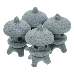 Miniature Pagoda Statues 4Pcs Japanese Garden Statue Decor, Stone Lantern - Picture 1 of 8