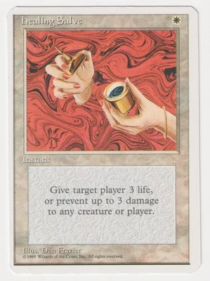 Miscut Healing Salve LP 4th MTG Magic Factory Error Misprint Alpha Cut Corners! - Image 1 of 2