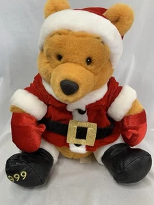 Vintage 1999 Disney Winnie Puuh Santa Weihnachten Plüsch 12 Zoll - Bild 1 von 5