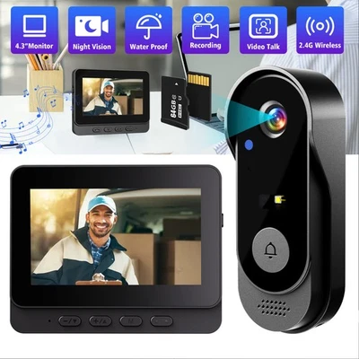Wireless Video Door Bell Smart Intercom System with Monitor Doorbell Camera - Image 1 of 4