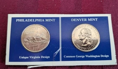 💥2001 Philadelphia & Denver Mint- Virginia Quarter 🌟Mint State 🌟 - Image 1 of 2