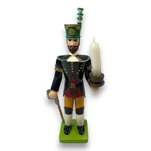 Erzgebirge Bergmann mit Kerzenhalter Holzfigur Handarbeit Weihnachten Deko - Bild 1 von 4