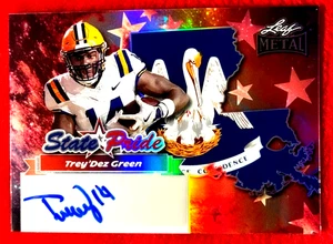 TREY' DEZ GREEN 2025 LEAF METAL STATE PRIDE REFRACTOR AUTOGRAPH # 1/1 LSU - Bild 1 von 3