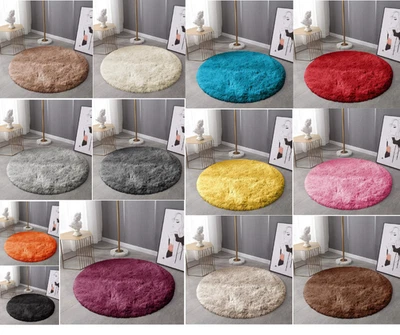 Shaggy Round Rug 120x120cm Soft Carpet Floor Mat for Living Room Bedroom Hall - Image 1 of 4