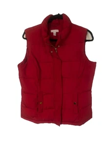 Gilet imbottito invernale donna Charter Club rosso con bottoni/cerniera dorati taglia L - Foto 1 di 6