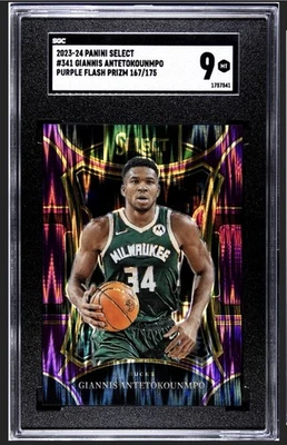 Giannis Antetokounmpo 2023-24 Select Mezzanine #341 Purple Flash/175 Bucks Foto 1 de 2