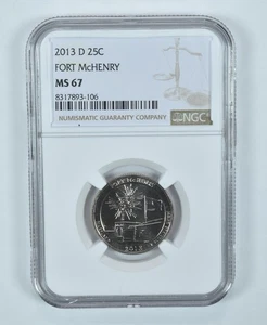 2013-D Washington Quarter Fort McHenry America The Beautiful MS67 NGC *5213 - Picture 1 of 5