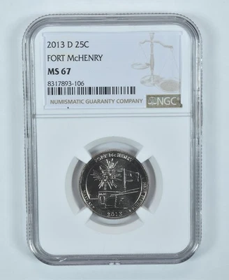 2013-D Washington Quarter Fort McHenry America The Beautiful MS67 NGC *5213 - Image 1 of 4
