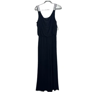 Dressbarn Jumpsuit schwarz Strass Träger Neu mit Etikett formell entspannt - Bild 1 von 9