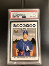 2008 TOPPS CLAYTON KERSHAW UPDATES & HIGHLIGHTS ROOKIE RC PSA 9 MINT DODGERS