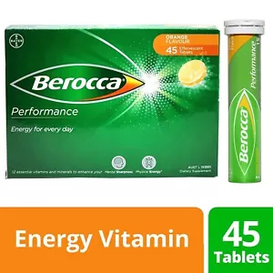 Berocca Energy Orange 12 Essential Minerals Vitamins 45 Effervescent Tablets - Picture 1 of 14