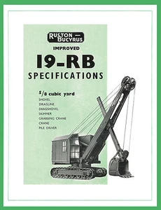Ruston Bucyrus 19RB Shovel Dragline Specification Book - Foto 1 di 2