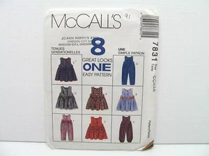 McCall's 7831 Girls Size 2-4 Jumper Jumpsuit 8 Looks One Sewing Pattern #91 - Picture 1 of 6