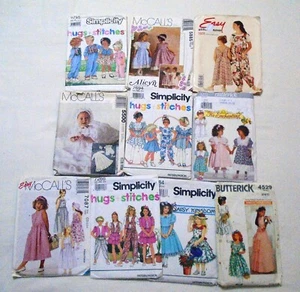 Vintage Lot of Ten (10) Sewing Patterns ~ Infant, Toddlers, Children (Size ½ to  - Picture 1 of 12