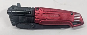 Tax-Force Red FIRE FIGHTER Spring Assisted Open LED Tactical Rescue Taschenmesser - Bild 1 von 13