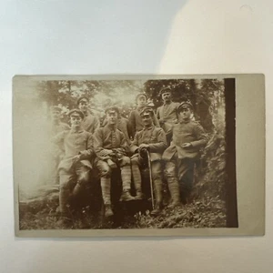 Vintage Schwarz-Weiß WK I Foto Postkarte deutscher Soldaten - Bild 1 von 3