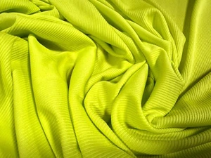 Stretch Spandex Rib Jersey Fabric, Per Metre - Plain -  Lime - Picture 1 of 3