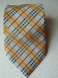 🔻 BURBERRYS Plaid Cream Nova Check Hand Made 100% Silk Tie - Picture 1 of 5