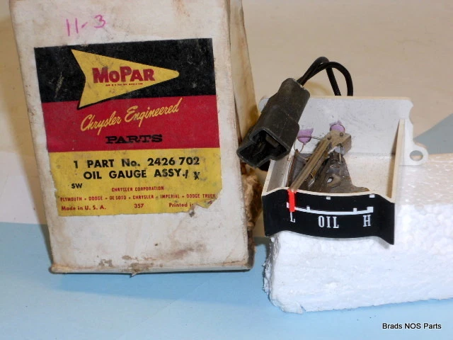 NOS MoPar 1963 Dodge Custom 880  OIL GAUGE ASSY    pn 2426702 - Image 1 of 1