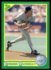 1990 Score Fernando Valenzuela Los Angeles Dodgers #54