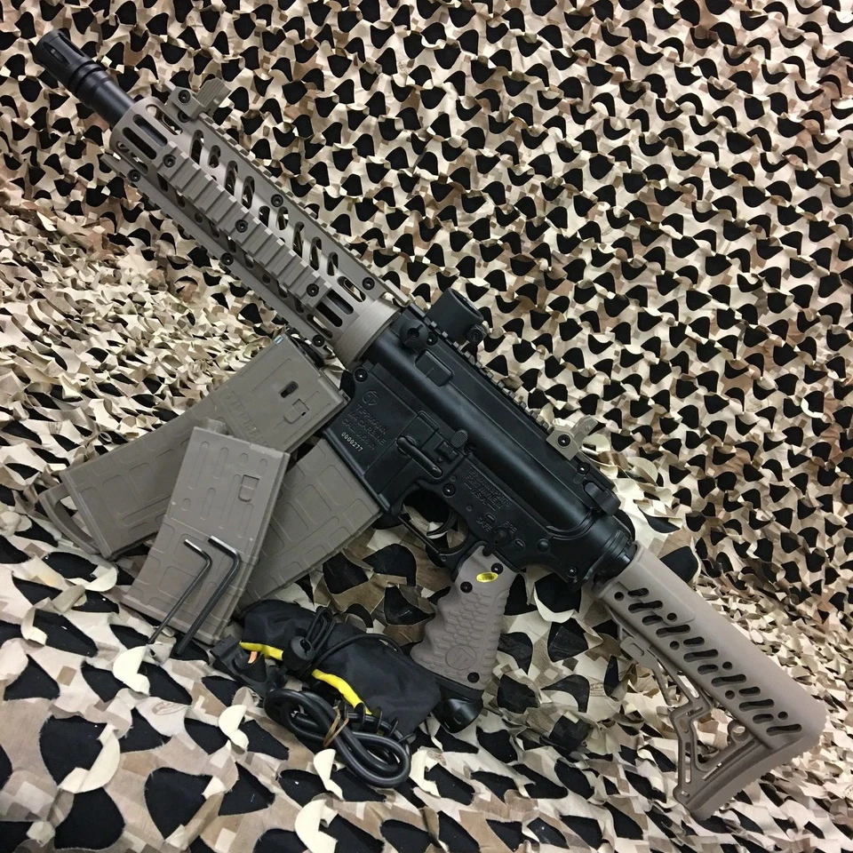 NEW Tippmann TMC Tactical Mag-fed/Hopper-fed Paintball Gun Marker - Black/Tan