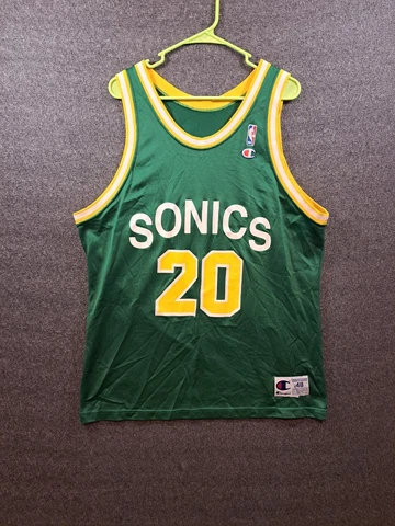 Vtg Champion Authentic Gary Payton Seattle Sonics #20 Jersey RARE 90s Cover