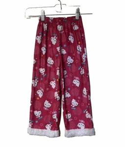 Hello Kitty Pajama Pants Girls Size XS 4/5 Pink Fleece Elastic - Picture 1 of 7