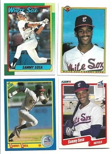 Lot of 4 Sammy Sosa Rookies 1990 Bowman #312 Topps #692 Score #558 Fleer #548 RC - Picture 1 of 2