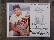 Brooks Robinson 8x10 Signed 1983 HOF Induction Day Card