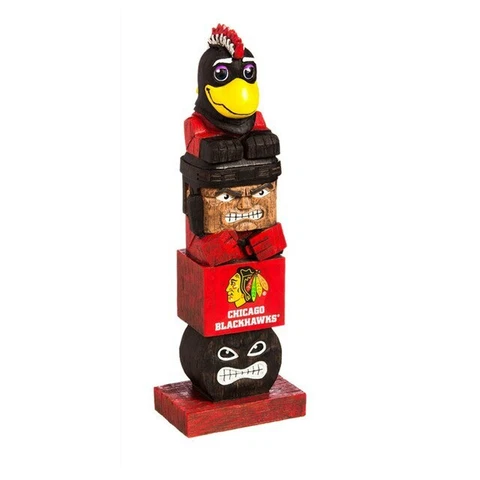 Chicago Blackhawks NHL Team Mascot Tiki Totem Pole Fan Cave Decor Cover