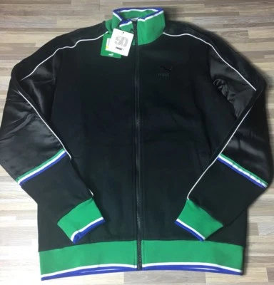 $120 Puma x Big Sean T7 Track Jacket Men’s Size MEDIUM Black/White/Green NWT - Image 1 of 4