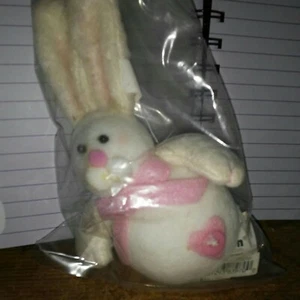 Gerson 4" Stuffed Bunny Easter Decor Vintage Kitsch Pink - Picture 1 of 3