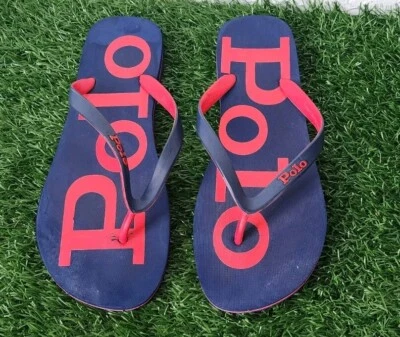 Sandalias Chanclas Polo Ralph Lauren Bolt Tanga Azul Marino Rojo Para Hombre Talla 13-14 Foto 1 de 3