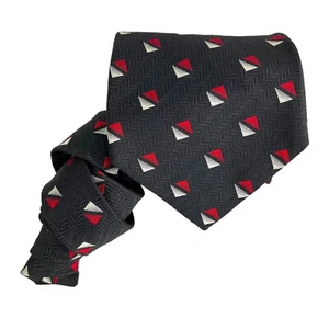 Robert Talbott Best of Class Nordstrom Tie Silk USA Black Geometric Triangles - Picture 1 of 7