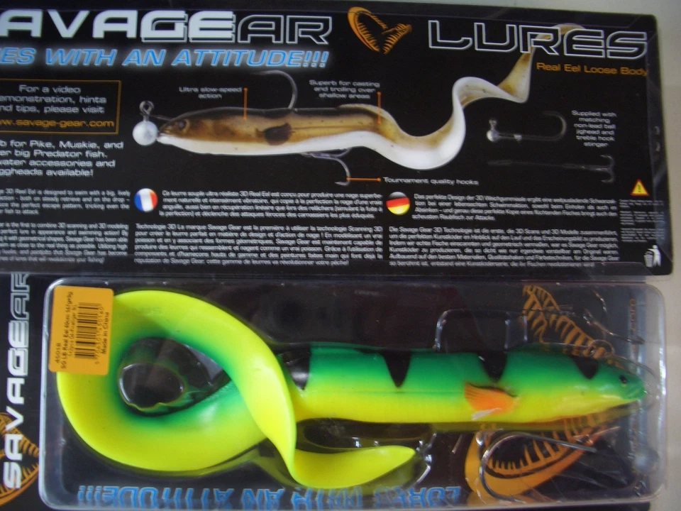 Savage Gear real Eel 40cm Gummifische Jighaken & Stinger