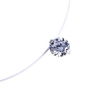 Collar Gargantilla Colgante Transparente Línea de Pesca Deslumbrante Circón Cadenas - Imagen 1 de 7