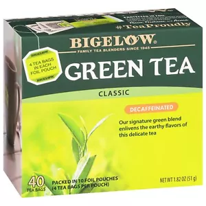 Bigelow Decaffeinated Green Tea Bags, 40 Count Box (Pack of 6) Decaf Green Te... - Picture 1 of 6