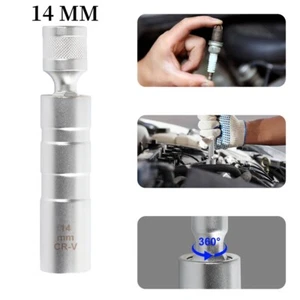 14MM Thin Wall Magnetic Swivel Spark Plug Socket 12-Point Removal Tool - Picture 1 of 11